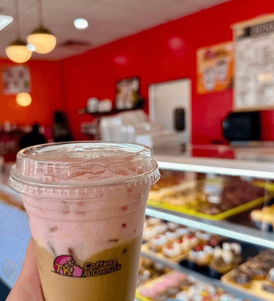 Iced coffee in shop
