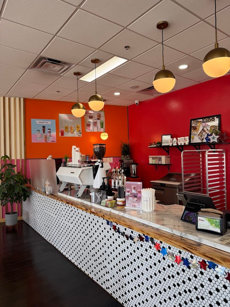TK Donuts shop counter